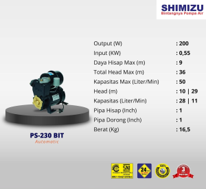 Pompa Air SHIMIZU PS-230 BIT