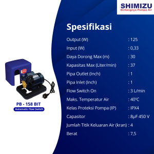 Pompa Booster SHIMIZU PB-158 BIT