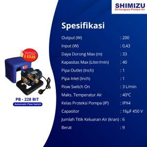 Pompa Booster SHIMIZU PB-228 BIT