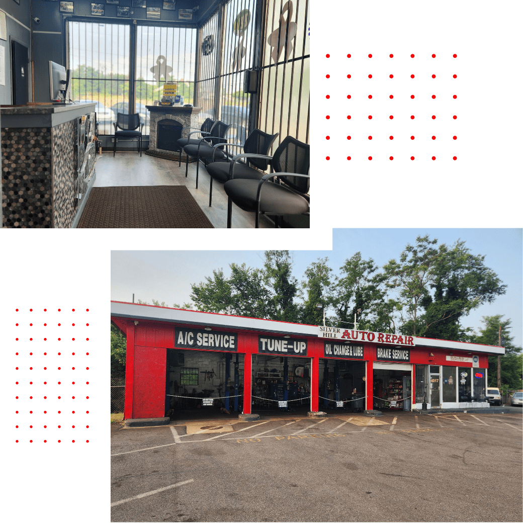 Auto repair shop with a clean waiting area and professional service bays. Expert vehicle maintenance.