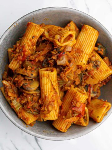 vegan red lentil ragu