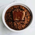 Ramekin of chocolate baked oats.