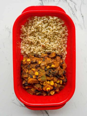 Chilli in a takeaway container.