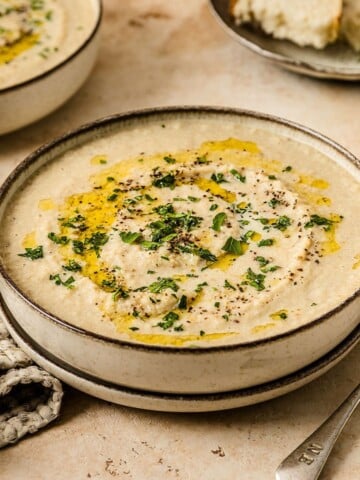 A thumbnail image showing a closeup of cauliflower soup.