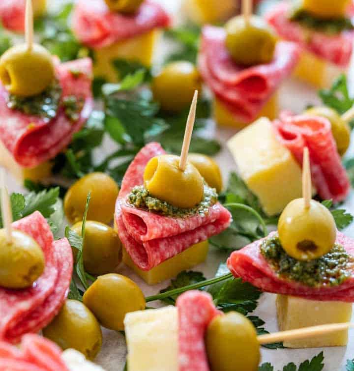 SALAMI AND CHEESE SKEWERS