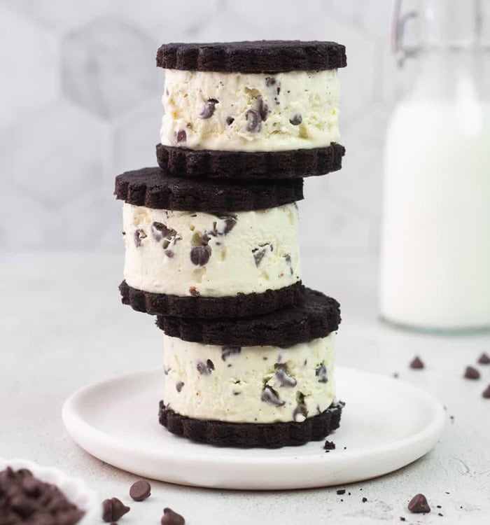 Mint Chocolate Chip Ice Cream Sandwiches