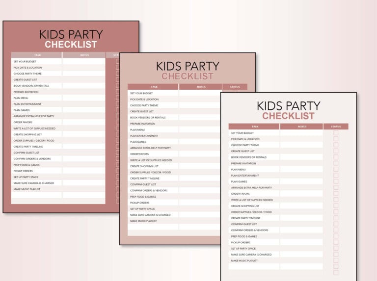 PARTY CHECKLIST