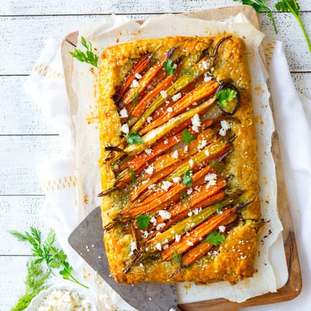 Roasted Carrot & Herby Feta Galette