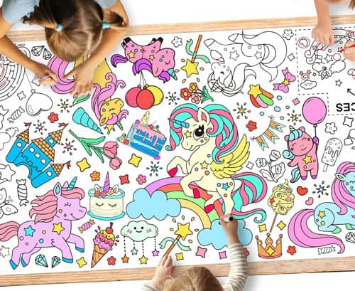 Unicorn Party Giant Coloring Poster