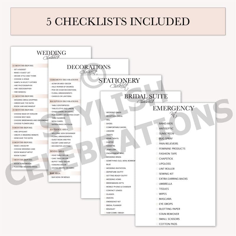 Wedding Planner Checklists