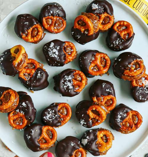 Sweet & Salty Honey-Almond Butter Chocolate Pretzels