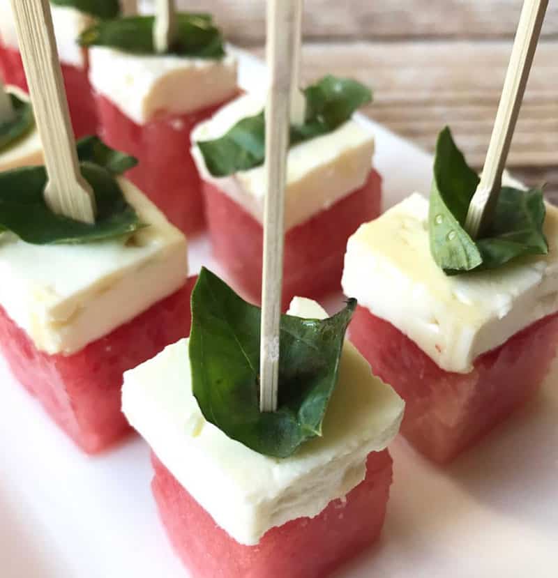 Watermelon, Feta & Basil Sticks