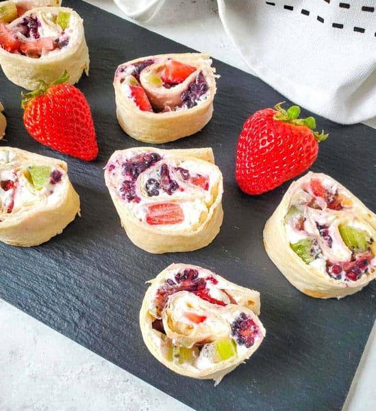 Cream Cheese and Berries Fruit Pinwheels 