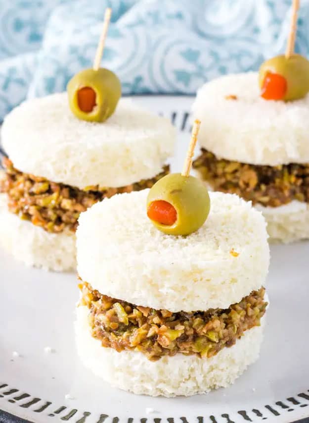 Cream Cheese and Olive Sandwiches