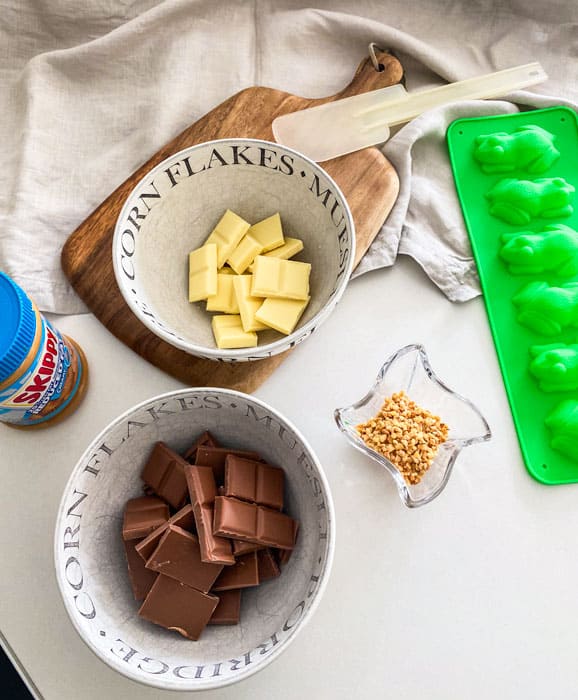 Ingredients for chocolate frogs