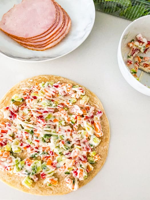 Spread the cream cheese