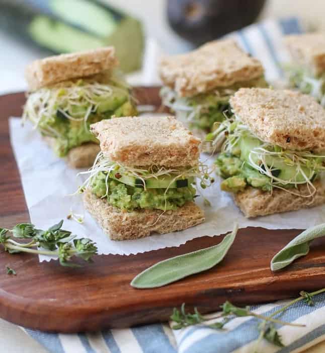 Mashed Avocado Finger Sandwiches
