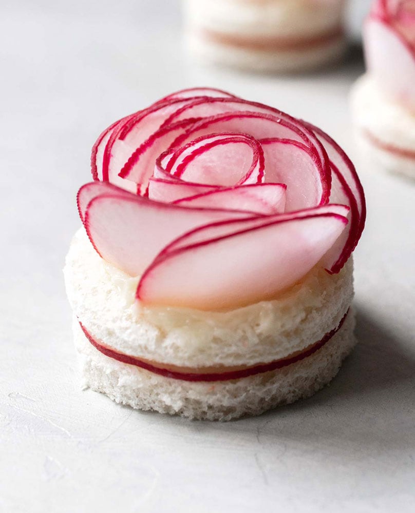 Radish Rose Tea Sandwiches