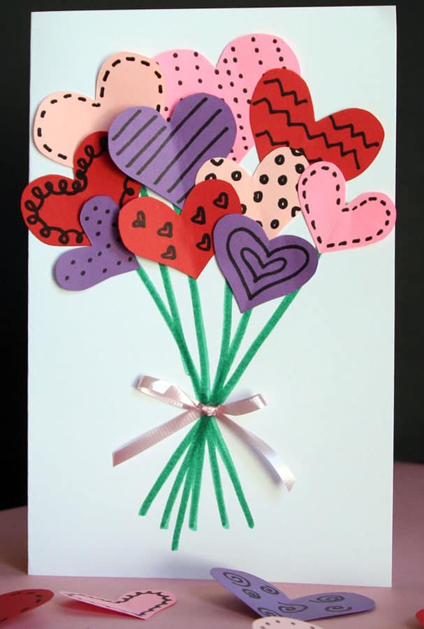 Bouquet of Hearts Card for Valentine’s Day
