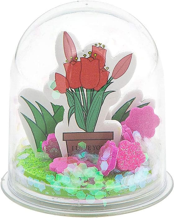 Flower Glitter Snow Globe