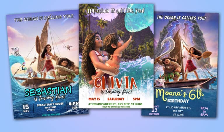 Free Moana Party Invitations that are Editable & Printable!