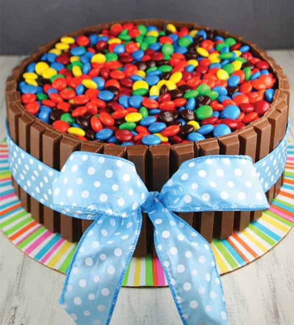 M&M's Kit Kat Birthday Cake