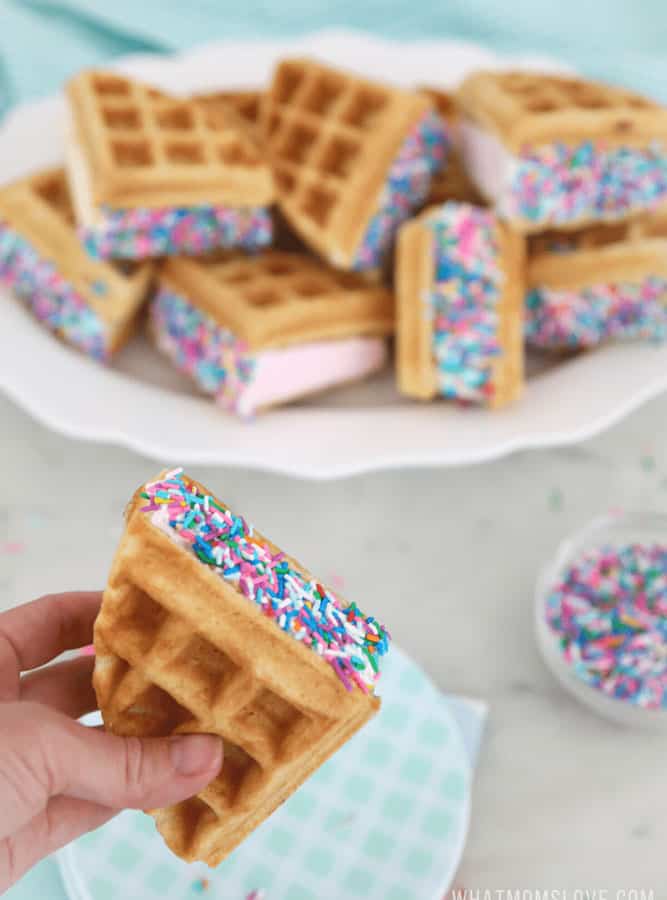 Easy Waffle Ice Cream Sandwich
