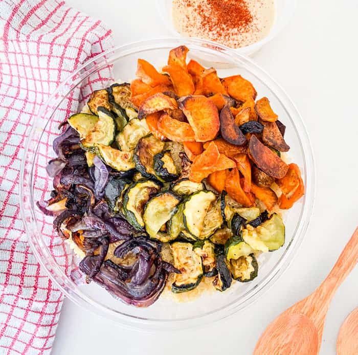 Grilled Vegetable Quinoa Salad With Tahini Dressing