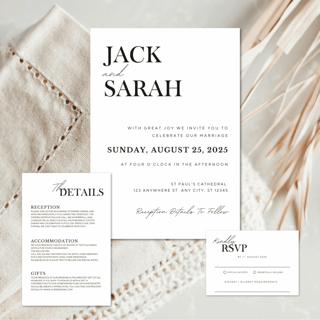 Elegant Minimal Wedding Invitation