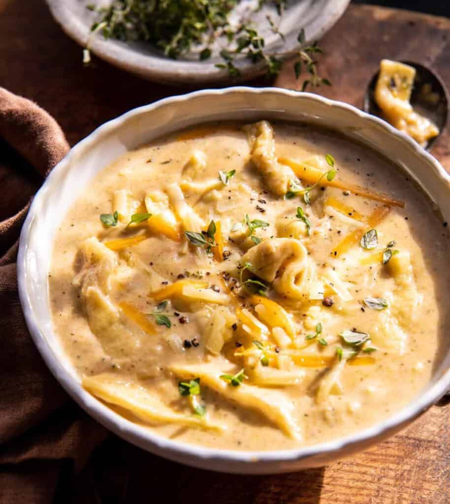 Broccoli Cheddar Noodle Soup