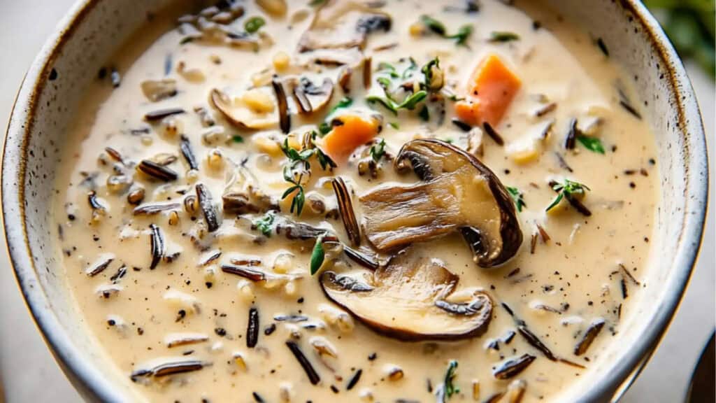 Creamy Wild Rice and Mushroom Soup