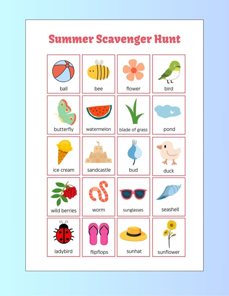 Summer scavenger hunt