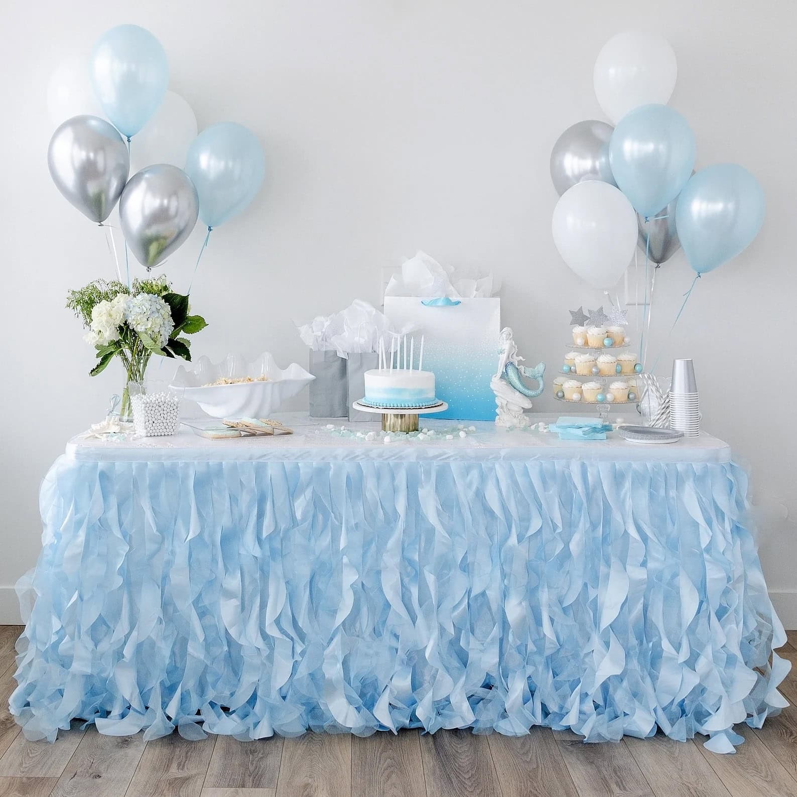 Ice Blue Tutu Table Skirt 