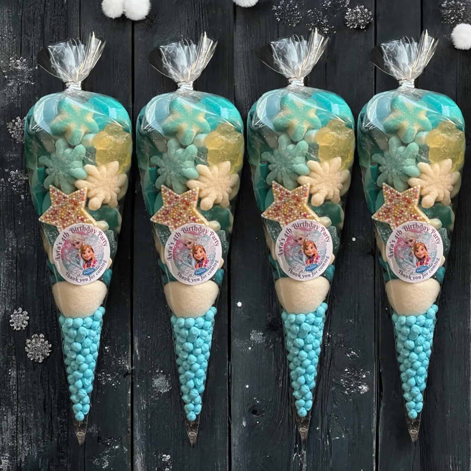 Personalised Frozen Snowflakes Sweet Cones