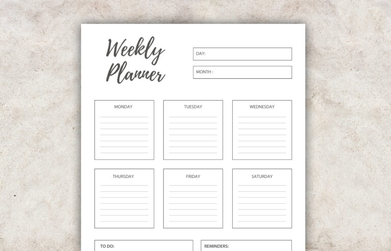 Free Printable Weekly Planner to Boost Productivity and Stay Organized