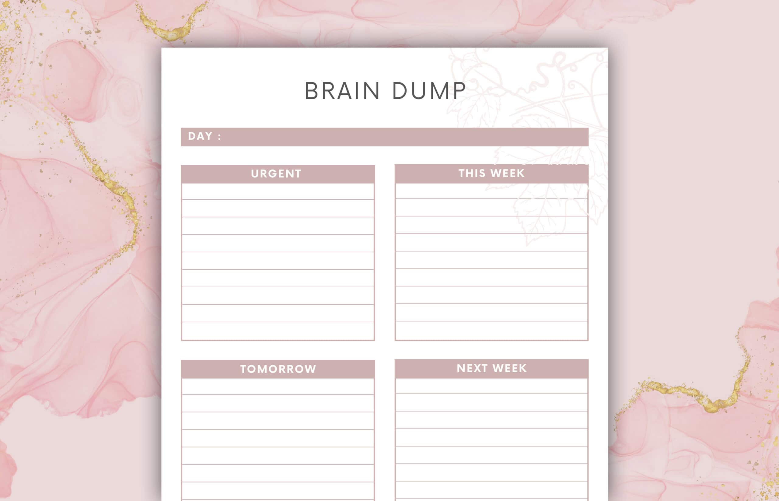 Brain Dump Printable to Declutter & Reset