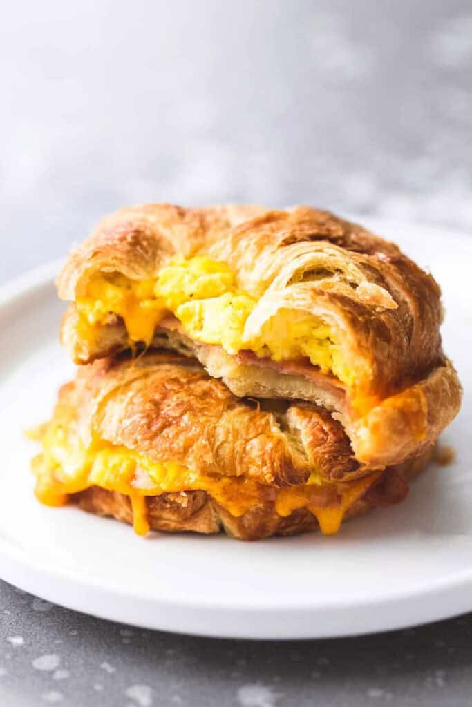 Baked Croissant Breakfast Sandwiches