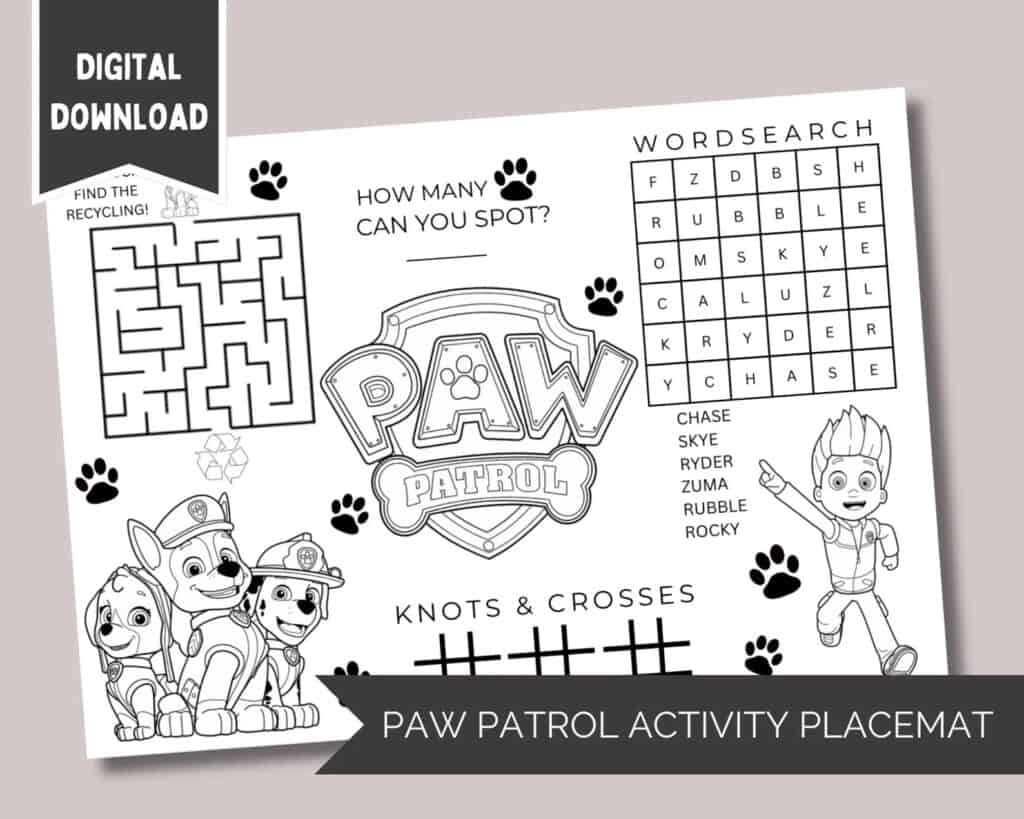 Paw Patrol Activity Sheet