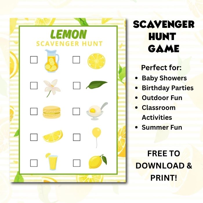 Lemon-Themed Scavenger Hunt
