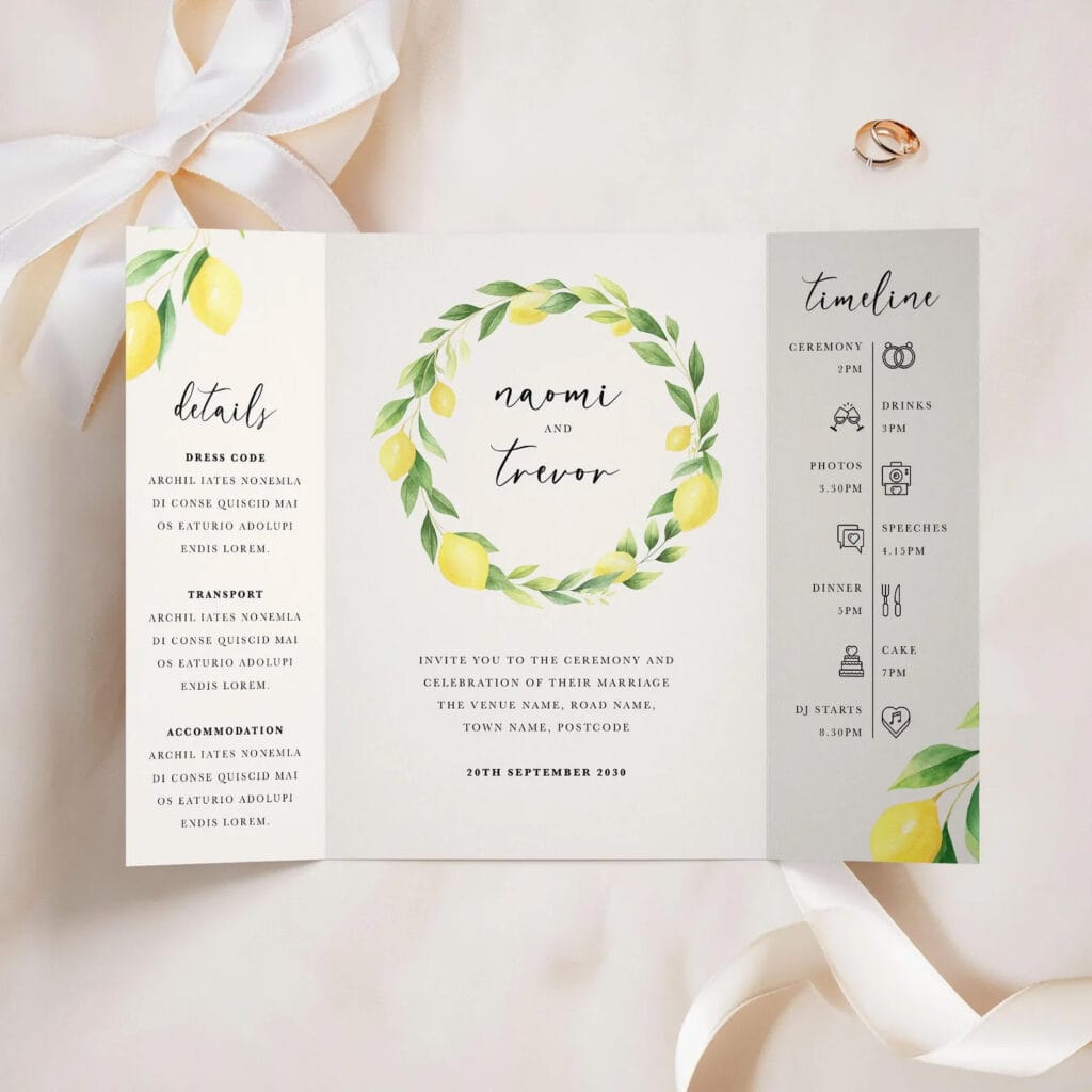 Lemon Wedding Invitation