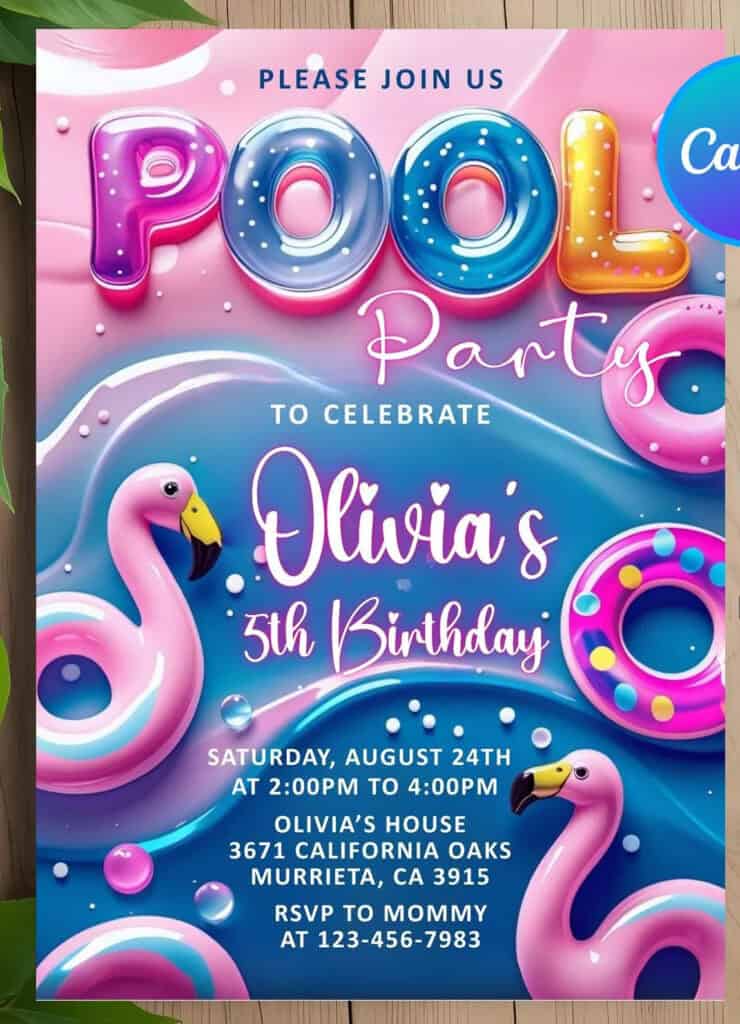 Pool Party Invitation 3