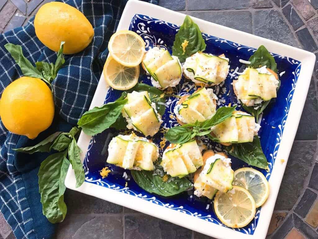 Zucchini Lemon Ricotta Crostini