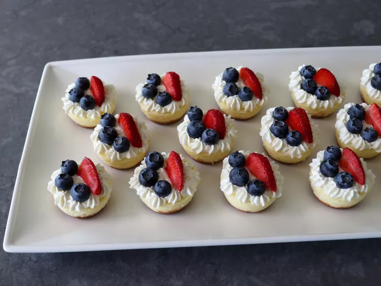 Red White and Blue Cheesecake Bites