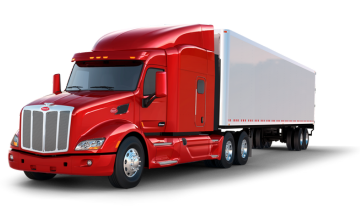 Red semi-truck with trailer at Tatlow Tire 2024 event.