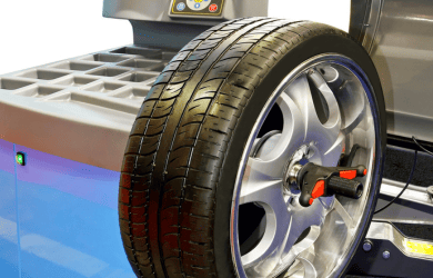 Tire balancing and rotation at Tatlow Tire in 2024.