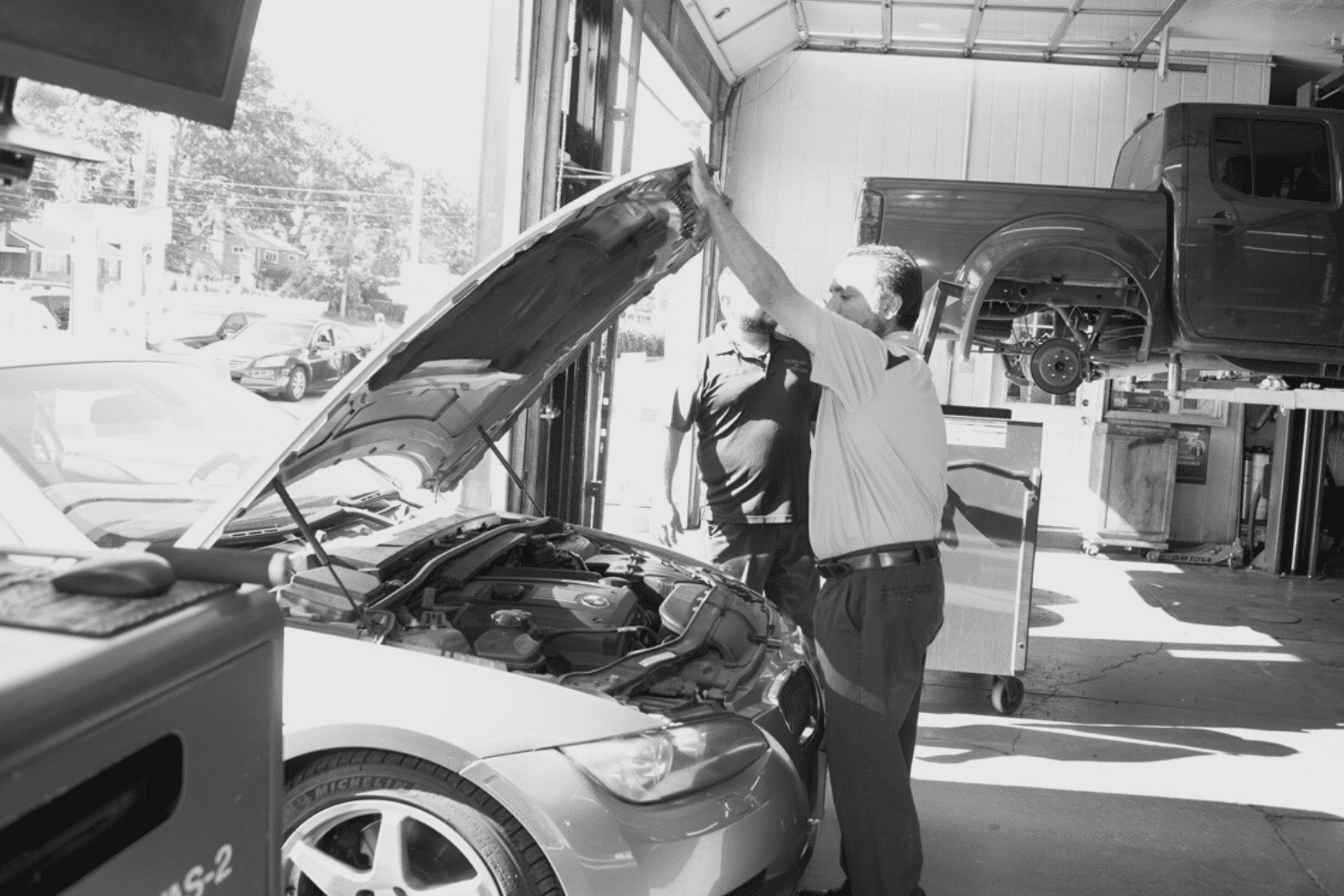 Professional engine repair at Telegraph Auto Repair workshop.