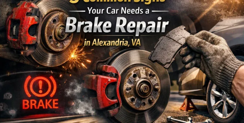Brake repair signs and services for vehicle safety in Alexandria, VA. Expert brake system diagnostic.