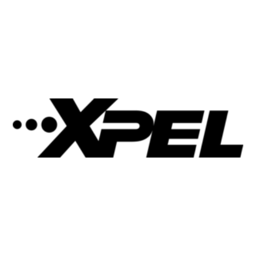 XPEL logo for car paint protection and window tinting services.