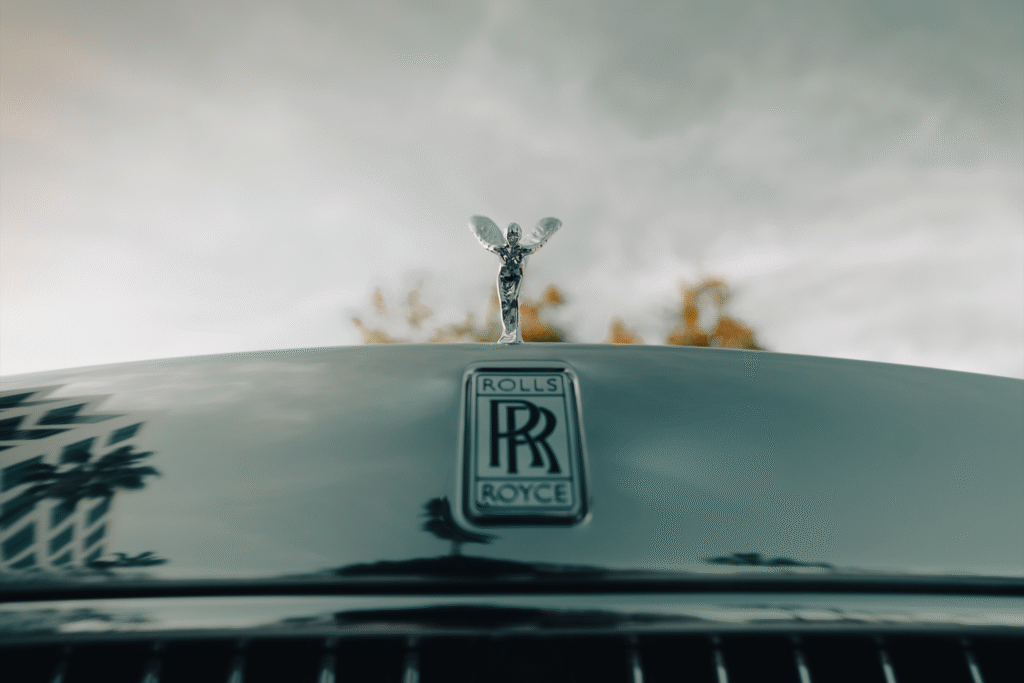 Rolls-Royce Spirit of Ecstasy hood ornament at The Auto Lounge.