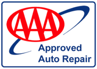 AAA Approved Auto Repair logo with AAA emblem and swoosh design.
